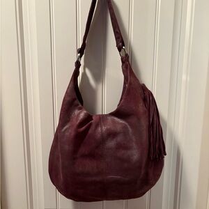 HOBO Deep purple silver Leather Hobo Bag